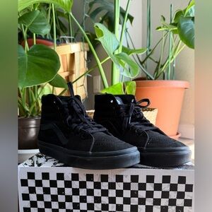 Black Blackout Vans Sk8-Hi Shoes
